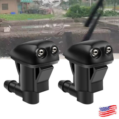 2PC Front Windshield Sprayer Wiper Nozzle Sprinkler Washer Spray Jet Universal