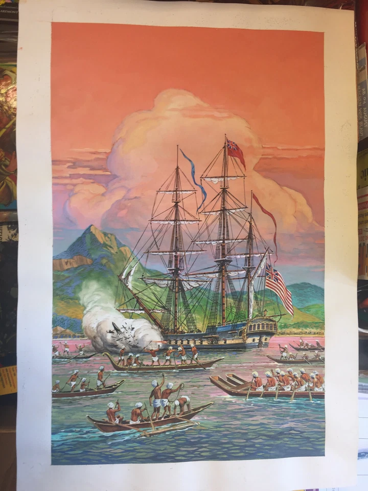 Originalzeichnung Firuz Askin 42 x 60 cm. Unveröffentlicht Sehr schön Seepiraten - Bild 3 von 4