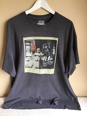 Mens Fifth Son Star Wars Darth Vader Gray Short Sleeve Cotton Graphic Tshirt 2XL