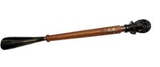 Shoe Horn Handmade Wooden Antique With  Solid Aluminum Queen Designer Handle