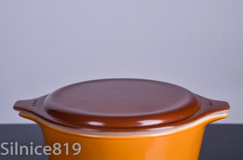 Vintage Pyrex Old Orchard 1 1/2 Pint Brown Casserolle Dish with lid #472 Rare - Picture 2 of 4