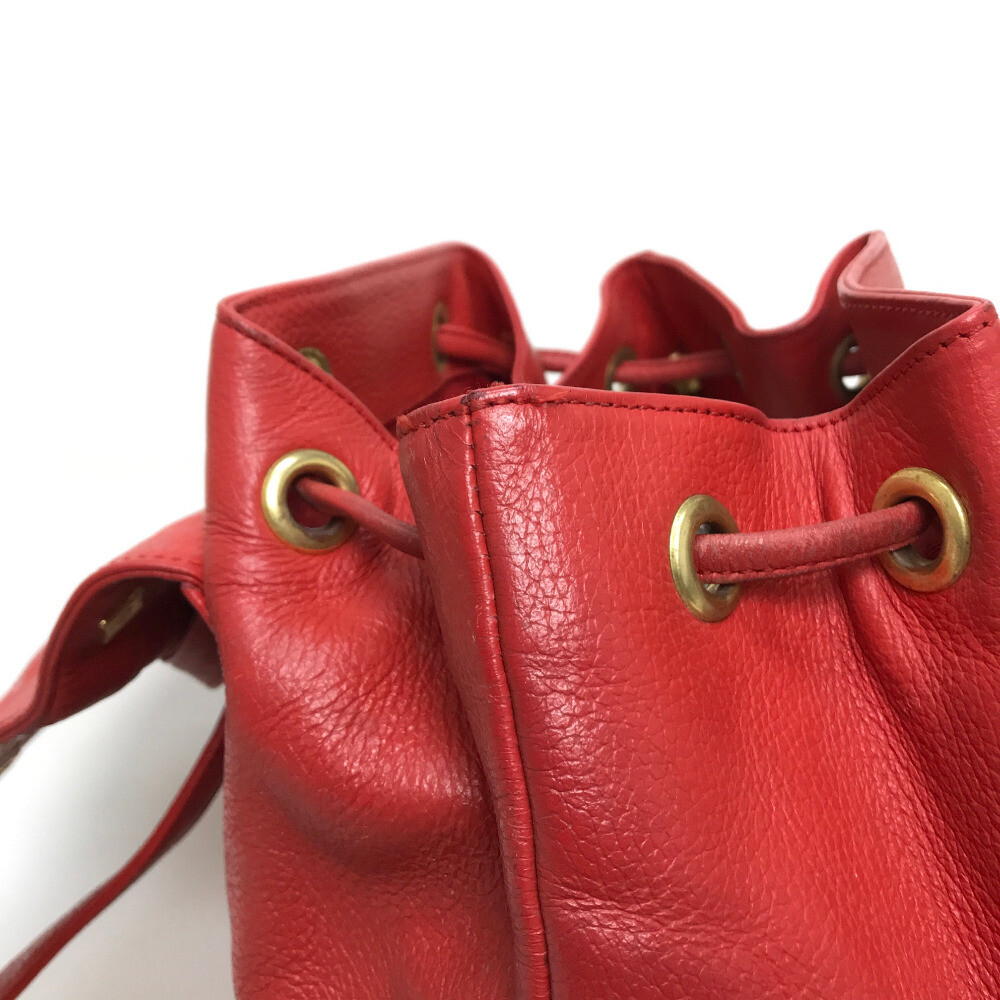MCM Logo Plate logo studs Backpack-Bag Red Leather | eBay display picture 1