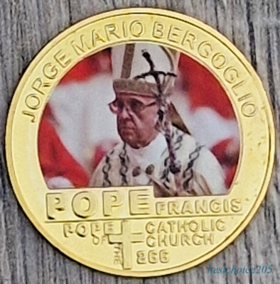 Souvenir Coin: Pope ''FRANCIS'' - Golden Metal Coin #2