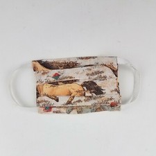 COTTON Kids/Small Face Mask Horse pattern, with filter & nose wire USA made