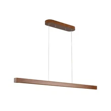 31.5" Wood Linear Pendant Light Modern LED Dimmable Ceiling Hanging Light Fix...