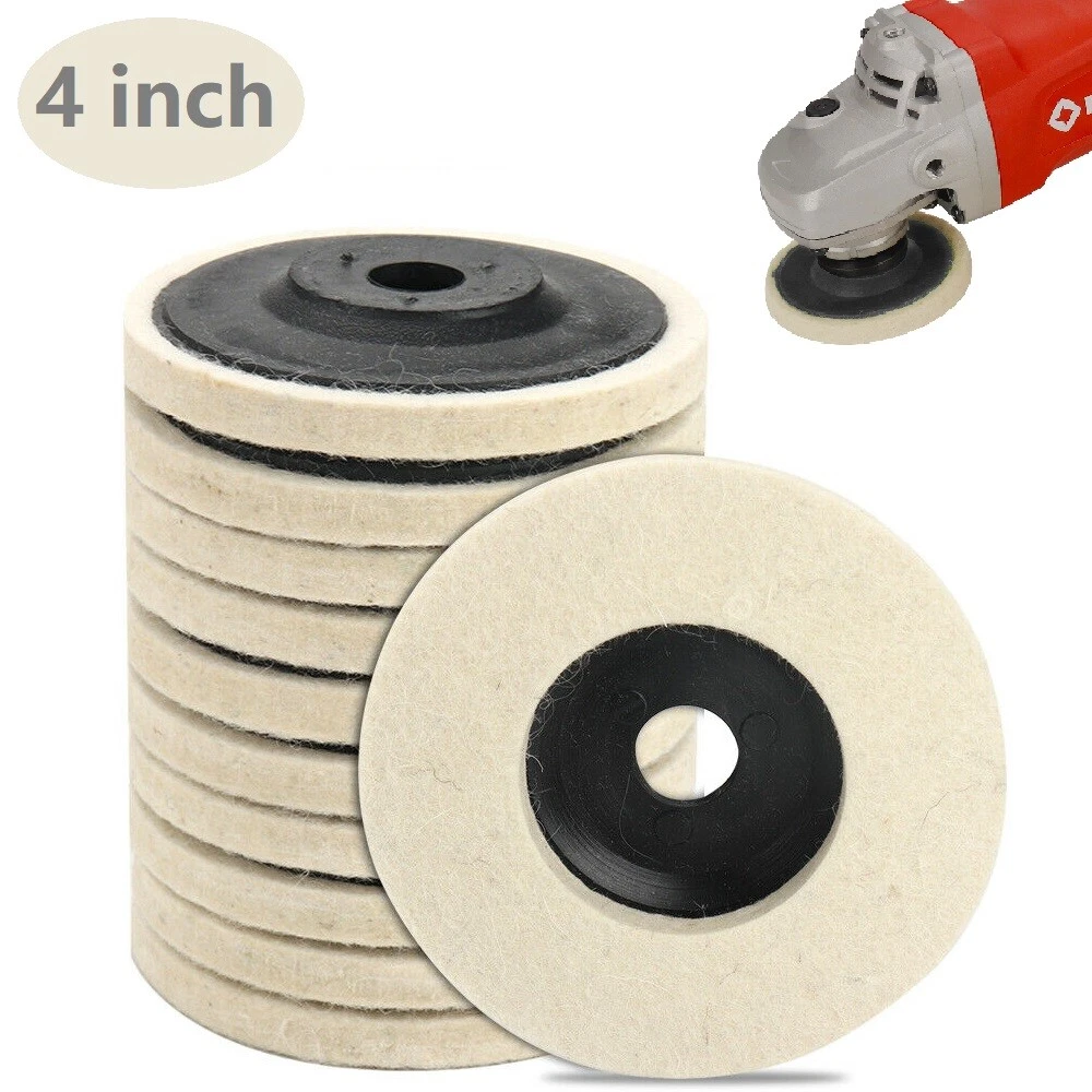 100mm 4 inch Wool Felt Polishing Buffing Angle Grinder Wheel Disc Buffer Pad Kit