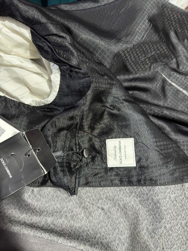 Dolce & Gabbana Man's Double Breasted Tuxedo Blazer Suit Jacket Gray Size 48 - Picture 9 of 12