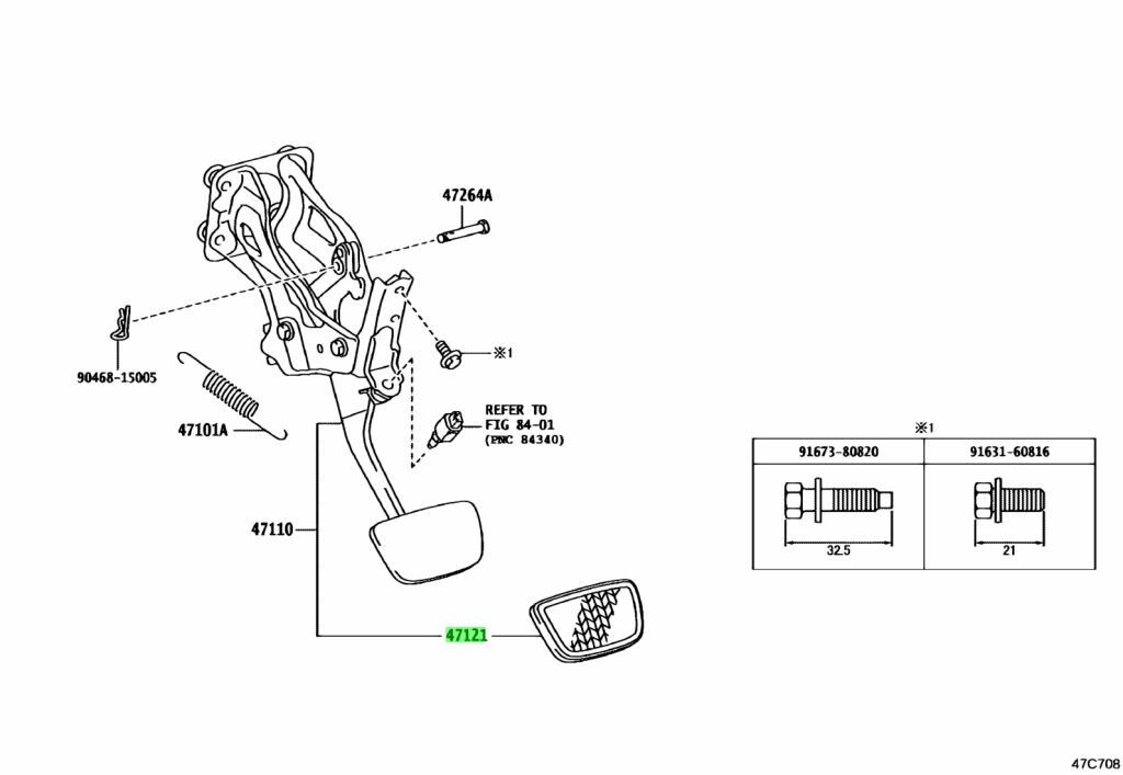 TOYOTA LEXUS Gas & Brake Pedal Set 47121-48020 78101-48060 RX450H