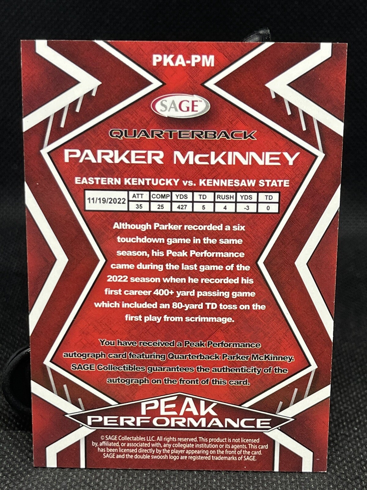 2024 Sage Parker McKinney Peak Performance Auto RC PKAPM Eastern