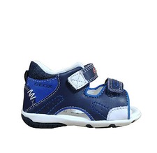 GEOX SANDALI BIMBO DOPPIO STRAPPO IN NAPPA NAVY/ROYAL LINEA ELBA B62L8C