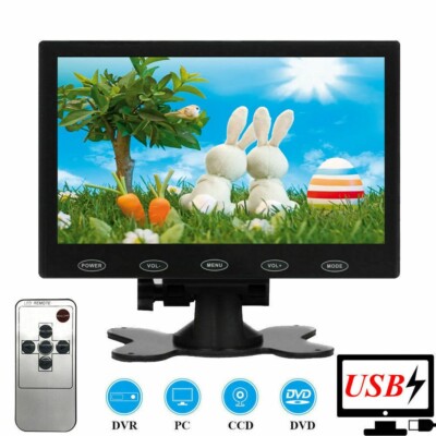 Mini 7'' LCD Portable Monitor USB AV/RCA/VGA/BNC/HDMI 1080P HD CCTV PC Screen