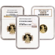 American Gold Eagle Coin Proof 1/4 oz $10 - NGC PF70 Random Date and Label 5067.92 per troy oz