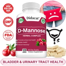 D-Mannose Capsules 1350mg - Bladder & Urinary Tract Health, Inflammation Relief