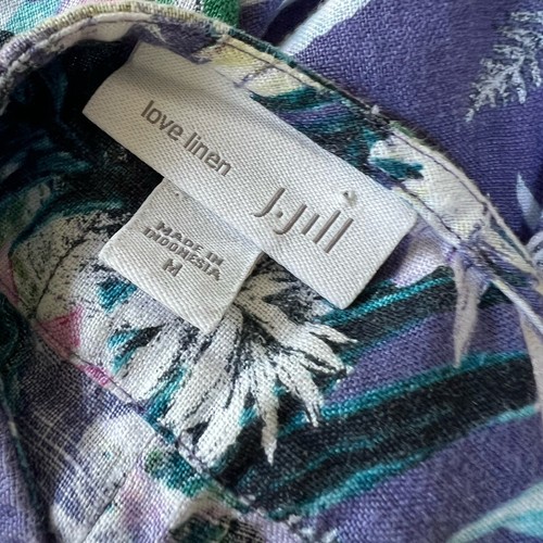 J.Jill Womens Dress Love Linen Purple Floral Sleeveless Shift Dress Tropical Med - Picture 4 of 4