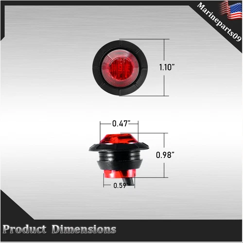 100X Red Side Marker Lights Truck Trailer Round Bullet 12V LED Clearance Light - Picture 3 of 8