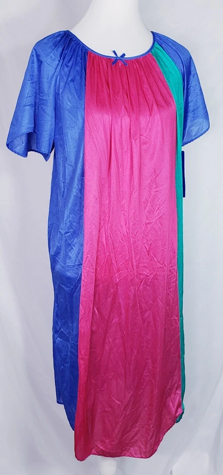 VTG Nancy King Lingerie Nylon Midi Nightgown Sleepwear SS Red Small S #7120 - Image 3 of 4