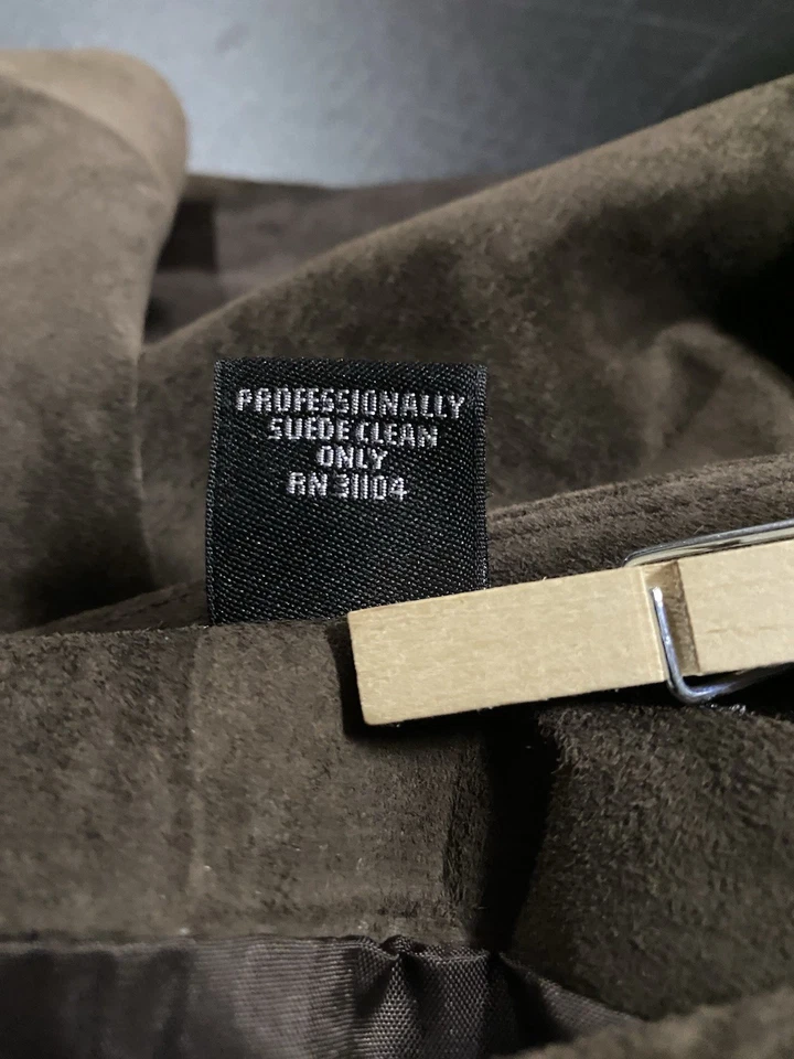 Женская замшевая кожаная мини-юбка-карандаш 90-х Madison Studio 8 коричневая - Изображение 4 из 4