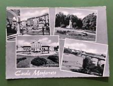CASALE MONFERRATO PONTE SUL PO PIAZZA MAZZINI GIARDINI PUBBLICI CARTOLINA B/N