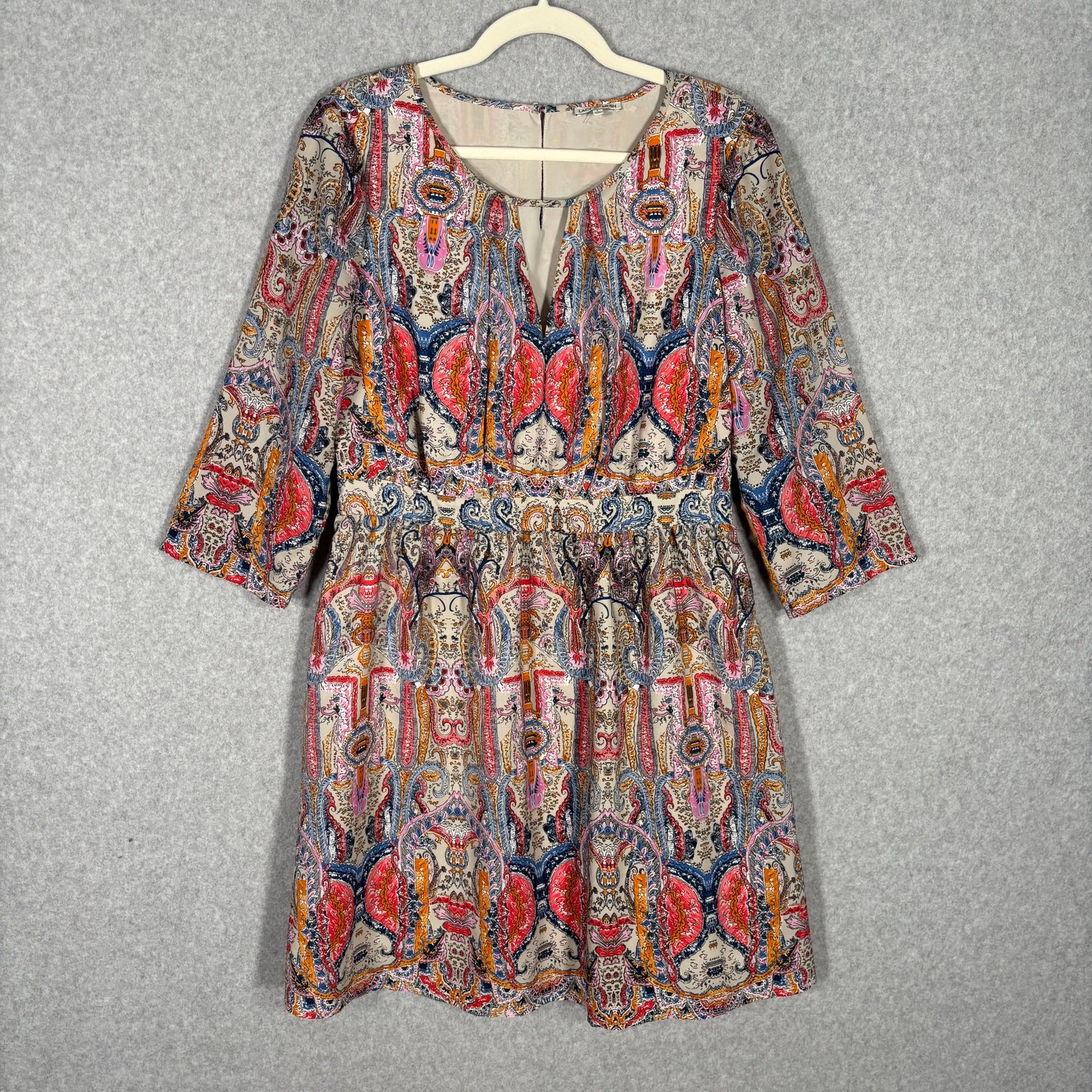 Dress Large Paisley Medallion Flowy Resort Feminine Artsy Abstract Twee Quirky