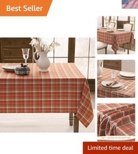 Beautiful 54"x80" Fall Checkered Tablecloth - Perfect for Thanksgiving Dining