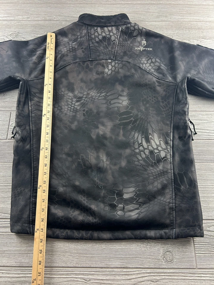 Kryptek Black Camo Jacket Mens size Large Mock Neck Full Zip Fleece Lined - Image 4 of 4