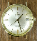 Vintage 1960s Omega Seamaster De Ville Automatic 14k Gold Bezel Men's Watch