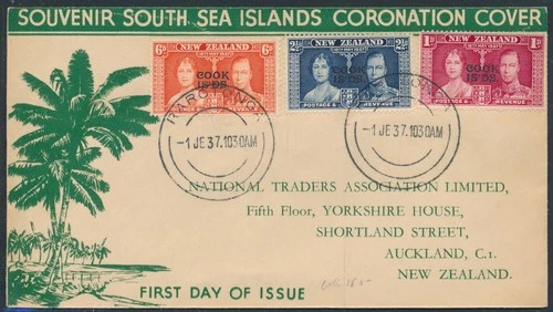 LS74706 New Zealand 1937 Cook Islands coronation FDC used