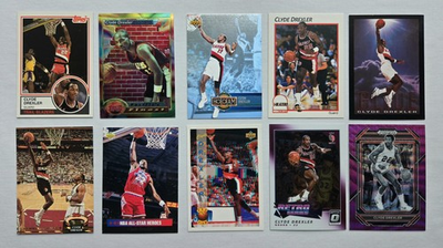 #ad Clyde Drexler Rare Oddball Insert Lot 10 Basketball Cards Mostly Near Mint $5.50