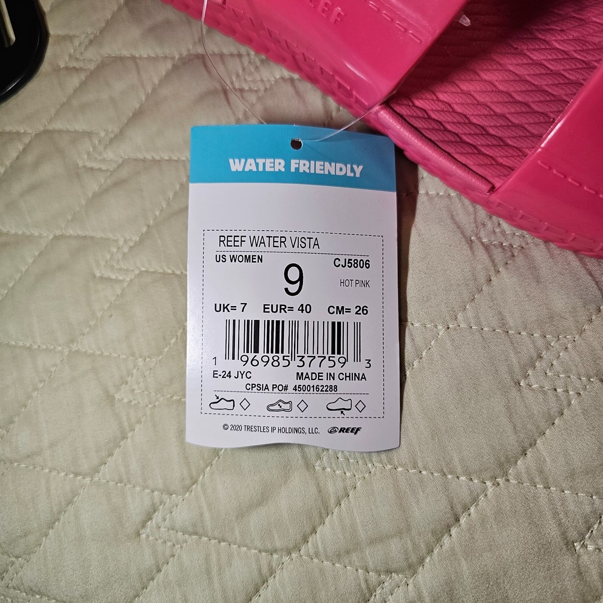 Reef Women's Water Vista Hot Pink Slide Size 9 Womens Sandal Shoes