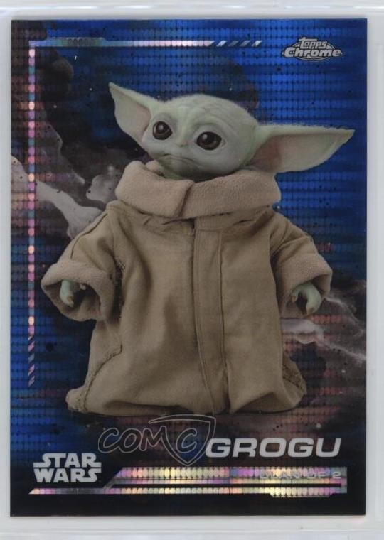 2024 Topps Chrome Star Wars Blaster Blue Pulsar Refractor Grogu #22 z7j