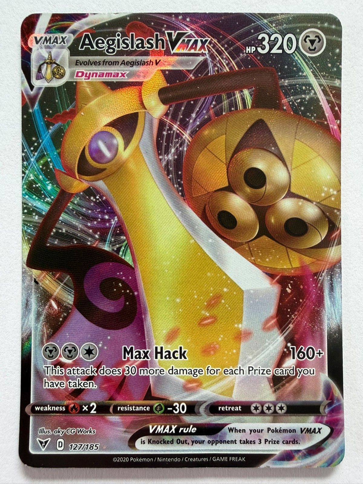 Pokemon Aegislash VMAX #127/185 English Vivid Voltage Ultra Rare MP