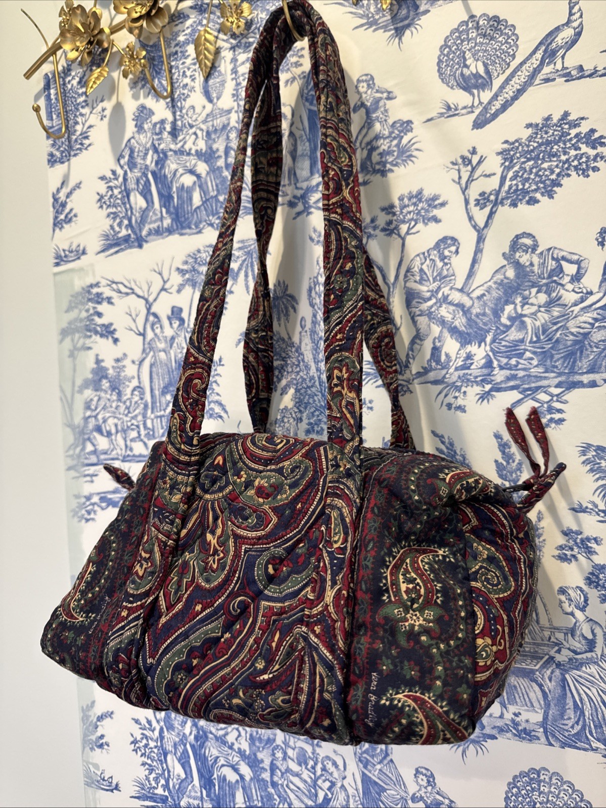 Vera Bradley Medalion Fall 1995 Shoulder Mini Travel Duffle Retired Pattern