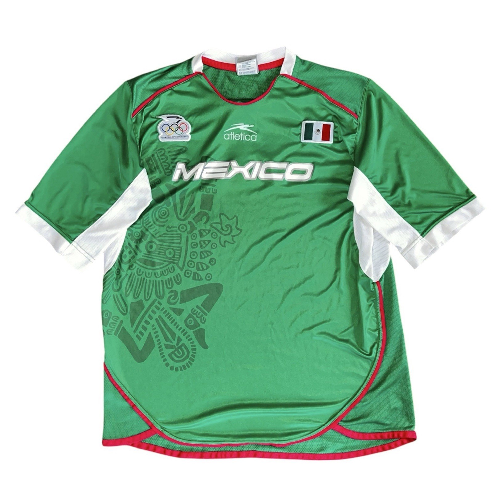 Atletica Mexico Home Soccer Olympic Games Athens 2004 Jersey Large Unitalla
