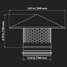 4"/100mm Round Roof Rain Cap HVAC Vent – Galvanized Steel Vent Cover with Gasket