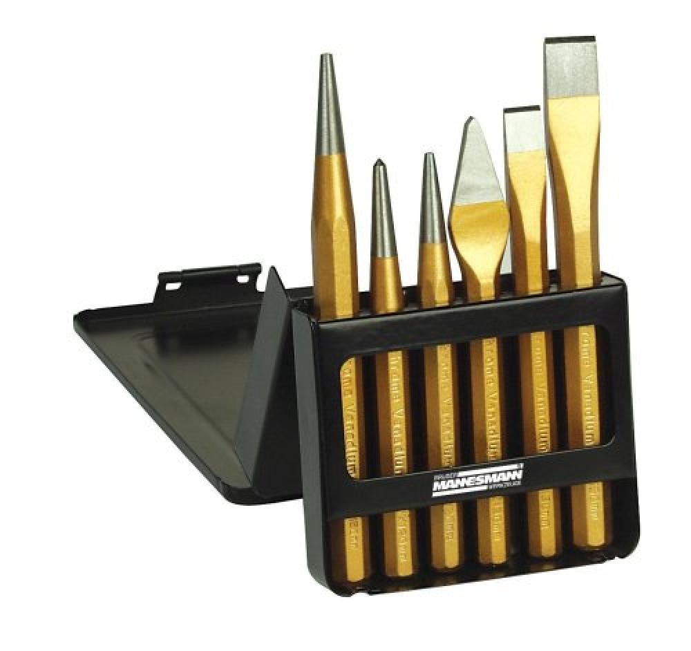 Mannesmann M65405: Set 6 Punzoni e Scalpelli in Acciaio CV - Nuovo