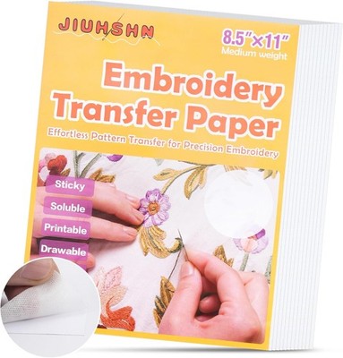 12pcs Water Soluble Embroidery Paper, 8.5''X11'' Stick and Stitch Embroidery... 
