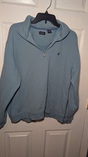 Izod Blue Men's 1/4 Zip Pullover Sweater Size L
