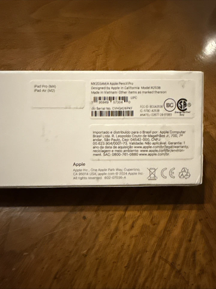 Auténtico Apple Pencil Pro MX2D3AM/A Blanco para iPad Pro M4 y iPad Air M2 Foto 4 de 4