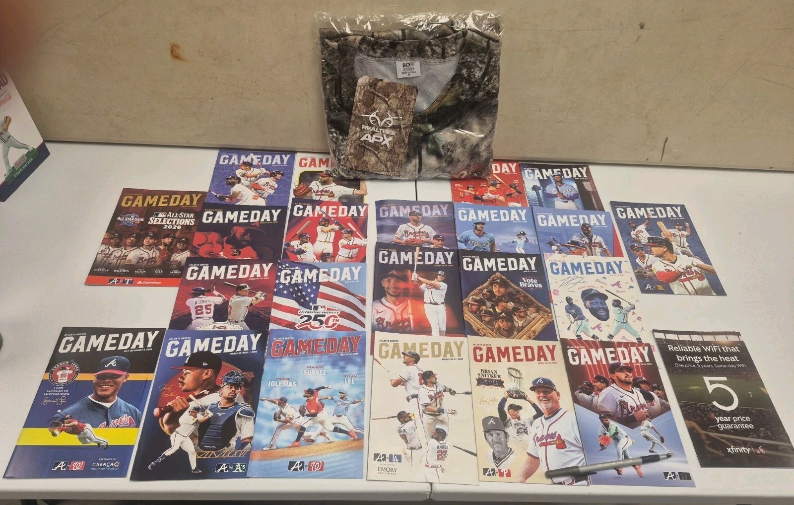 Atlanta Braves Chipper Jones Real Tree Camo Jersey XL Truist Park SGA + EXTRAS