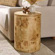Elegant Burlwood End Table Rustic Bohemian Side Table For Living Room Bedroom