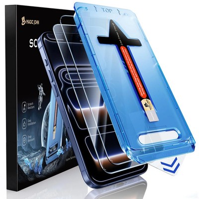 Magic John 2er Pack für iPhone 17 Pro Hartglas Displayschutzfolie 6,3 Zoll,