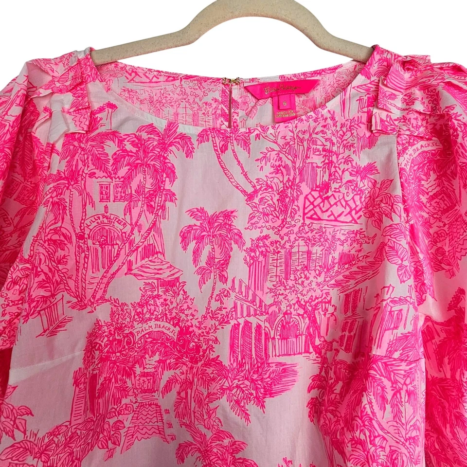 Lilly Pulitzer Barbara Top Palm Beach Aniversario Toile 6 Resort Viaje Vacaciones Foto 3 de 4