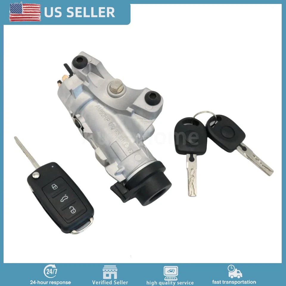 For 2000-2006 Audi TT Ignition Lock Cylinder Assembly W/ Key Shells 4B0905851P - Image 4 of 4