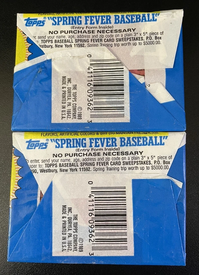 Восковые упаковки бейсбольных карточек 1989 Topps {2 } в заводской упаковке - 30 карточек - Изображение 2 из 2