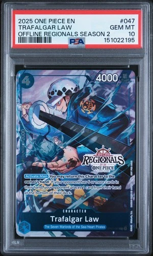 151022195 Trafalgar Law 2025 One Piece Offline Regionals Promo #OP07-047 PSA 10