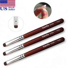 Vanfa French Brush for Nails, Clean up brush for Gel Nail Polish F10 (Pack of 3)