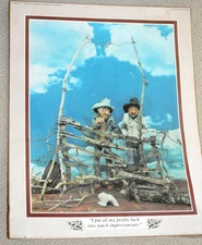 GENE ZESCH ART PRINT 1975 SIDEKICK I PUT ALL MY PROFITS BACK RANCH IMPROVEMENTS