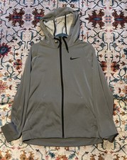 Nike Tech Pełny zamek błyskawiczny Szara Odzież sportowa Kurtka Rozmiar M Poliester