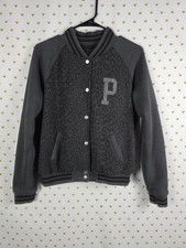 Victorias Secret Pink BLING CHEETAH LEOPARD Logo Varsity Bomber SMALL