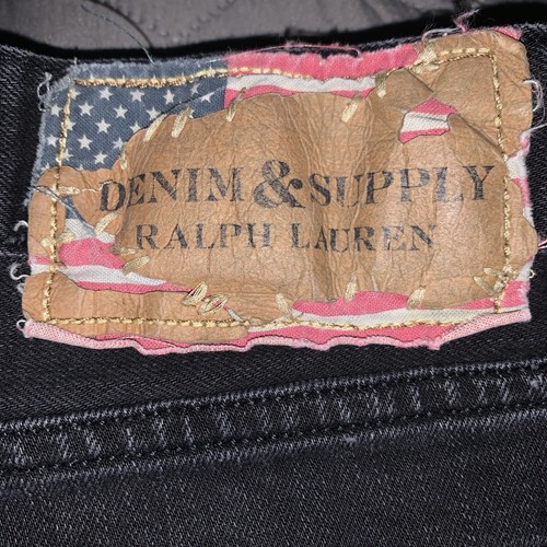 Denim & Supply Ralph Lauren Slim Faded Black Denim Mens 34x30 Distressed - Picture 4 of 4